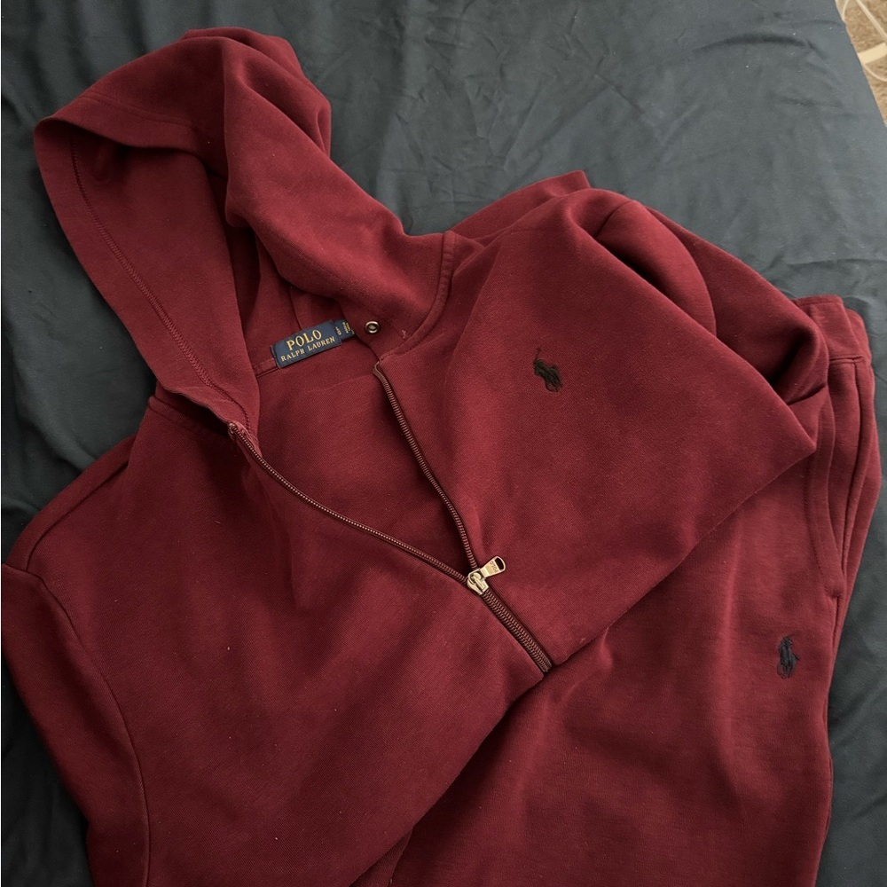 Ralph Lauren Red Zip Up Sweater